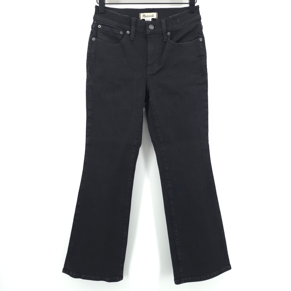 Madewell Womens Jeans Mid-Rise‎ Kick Out 26P Black Flare Denim